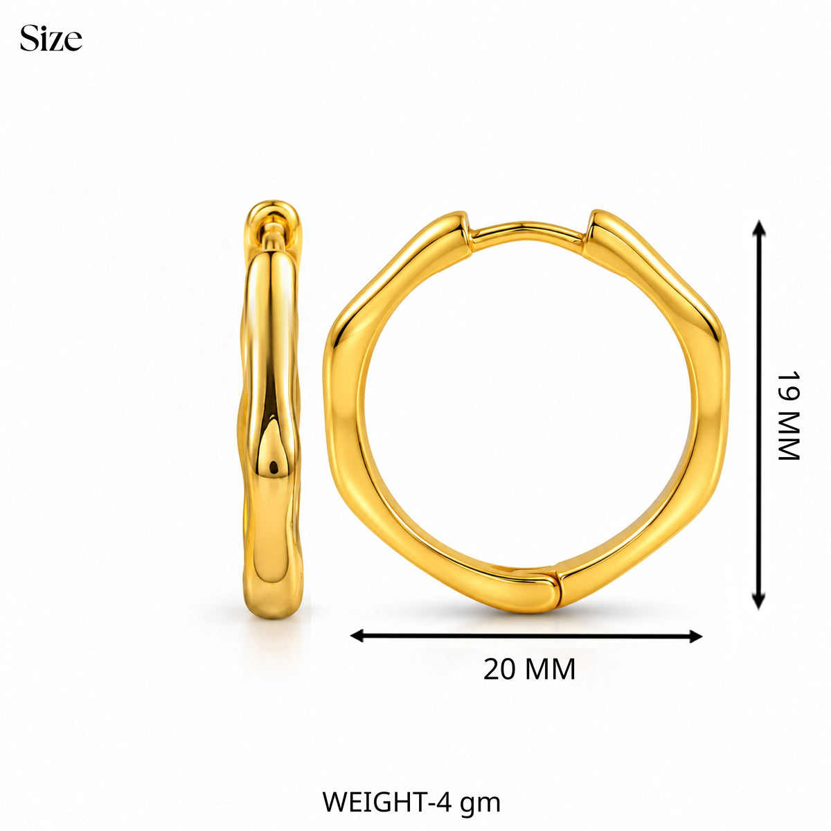 Large Sculpted Rounded Hoop Earrings in 92.5 Sterling Silver
