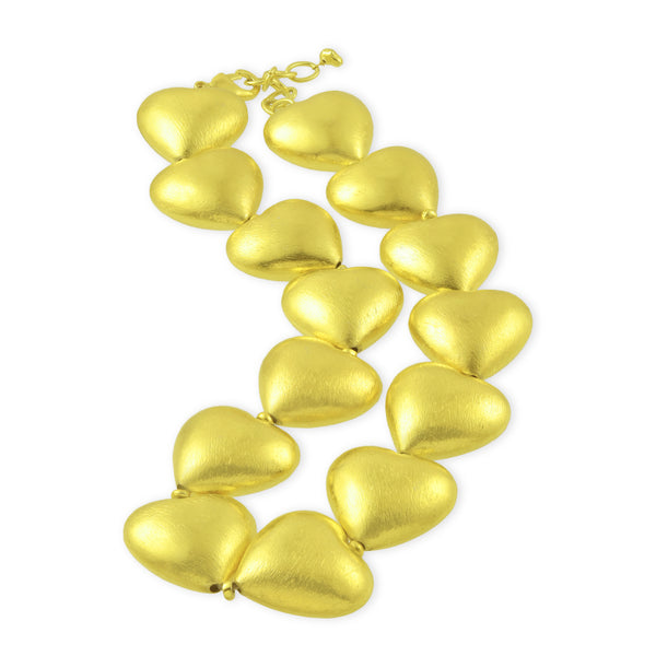 Chunky Heart Necklace (Water Resistance Premium Plating)