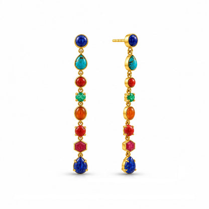 Multicolour Gemstone Cascade Earrings