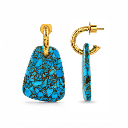 Turquoise Mosaic Statement Earrings