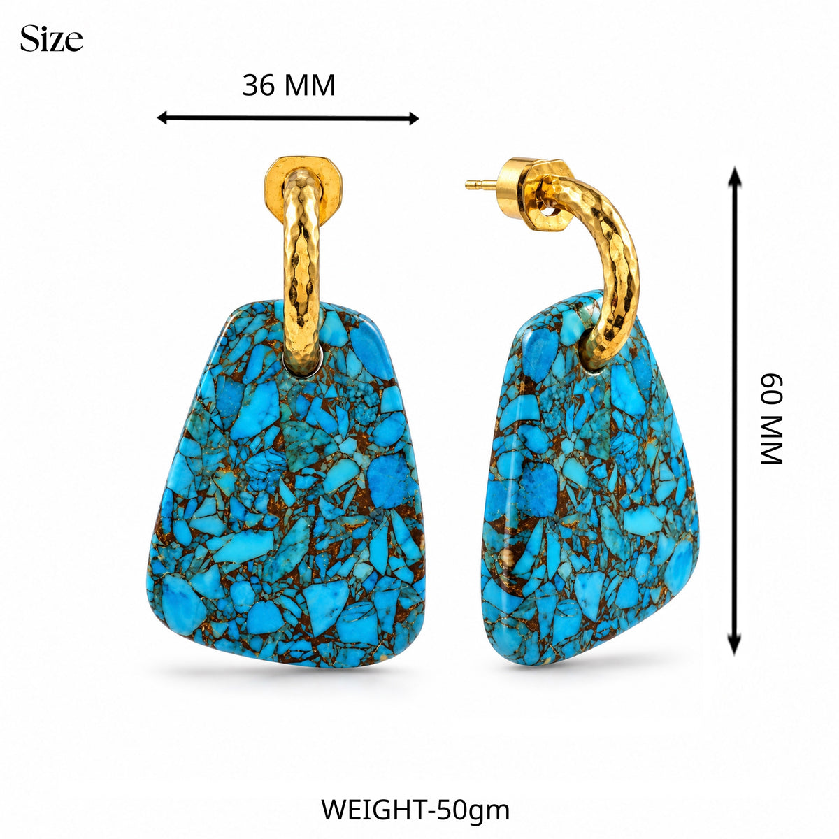 Turquoise Mosaic Statement Earrings