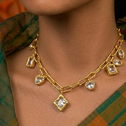 Floating Crystal Charm Necklace