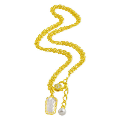 Mesh Pearl Allure Necklace