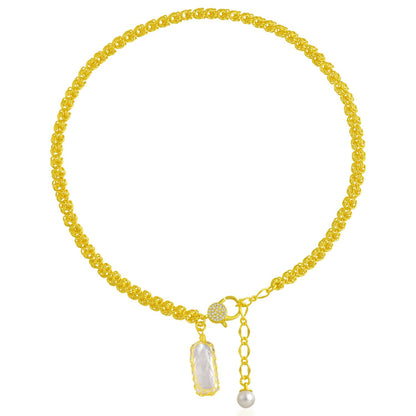 Mesh Pearl Allure Necklace