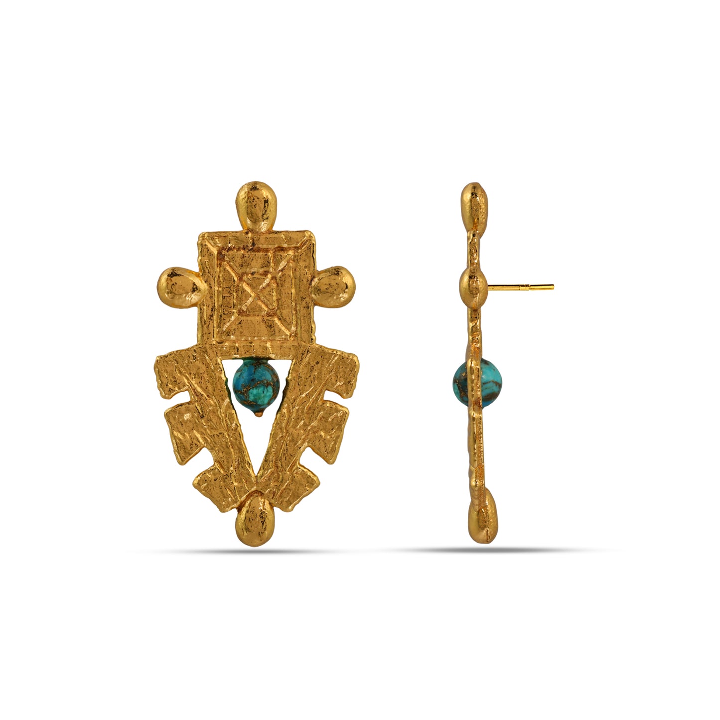 Turquoise Sheild Earrings