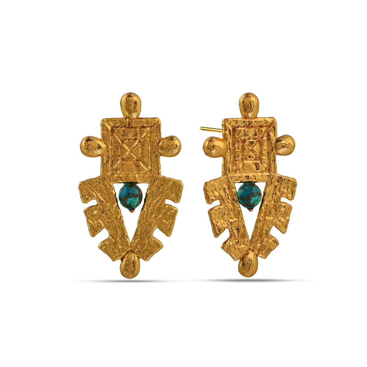 Turquoise Sheild Earrings