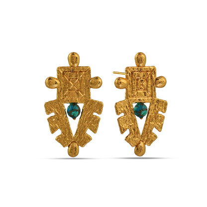 Turquoise Sheild Earrings