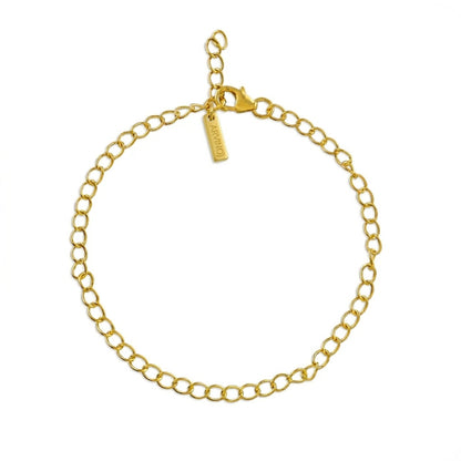 Classic Round Link Chain Anklet in 92.5 Sterling Silver