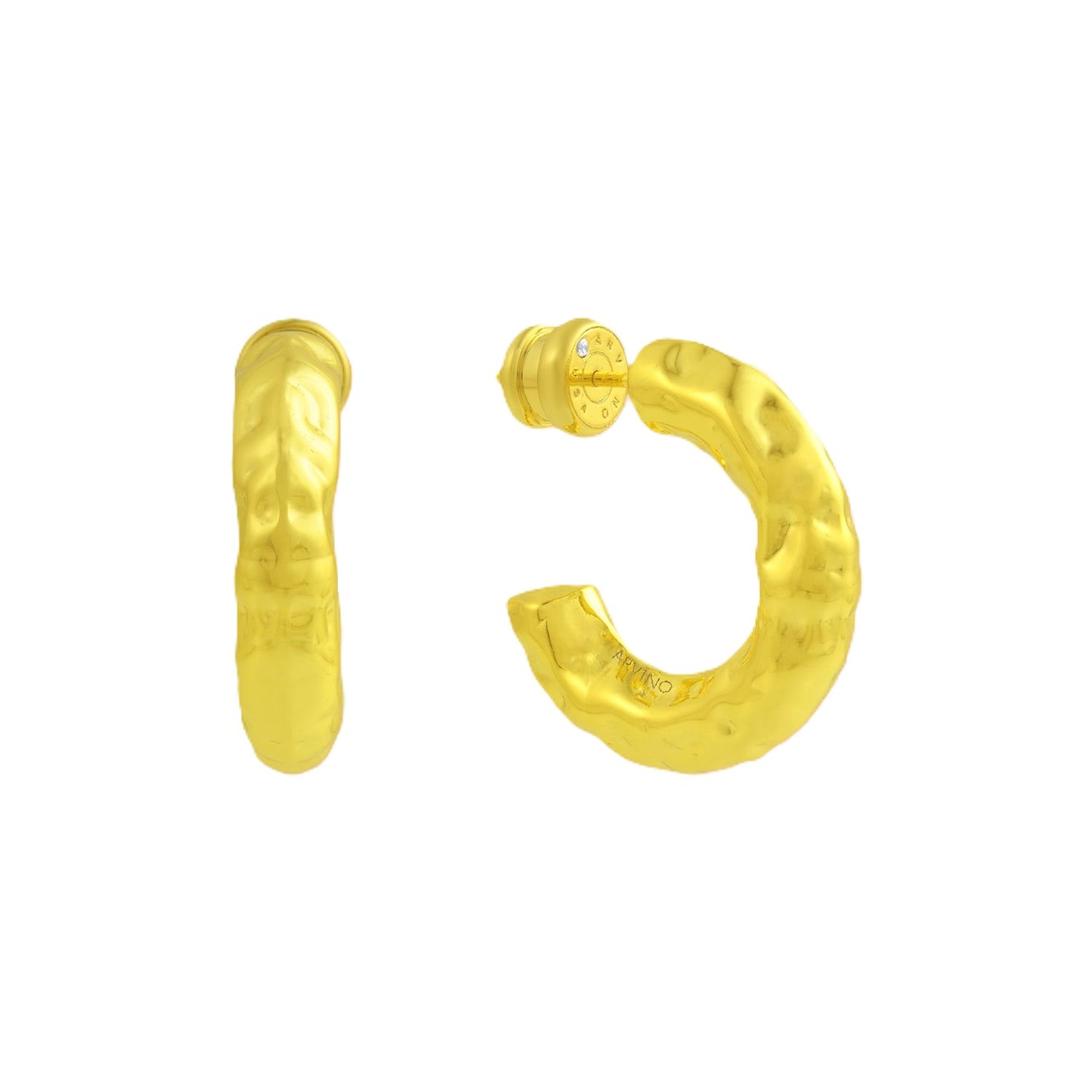 Etched Raw Bouldered Hoops Mini