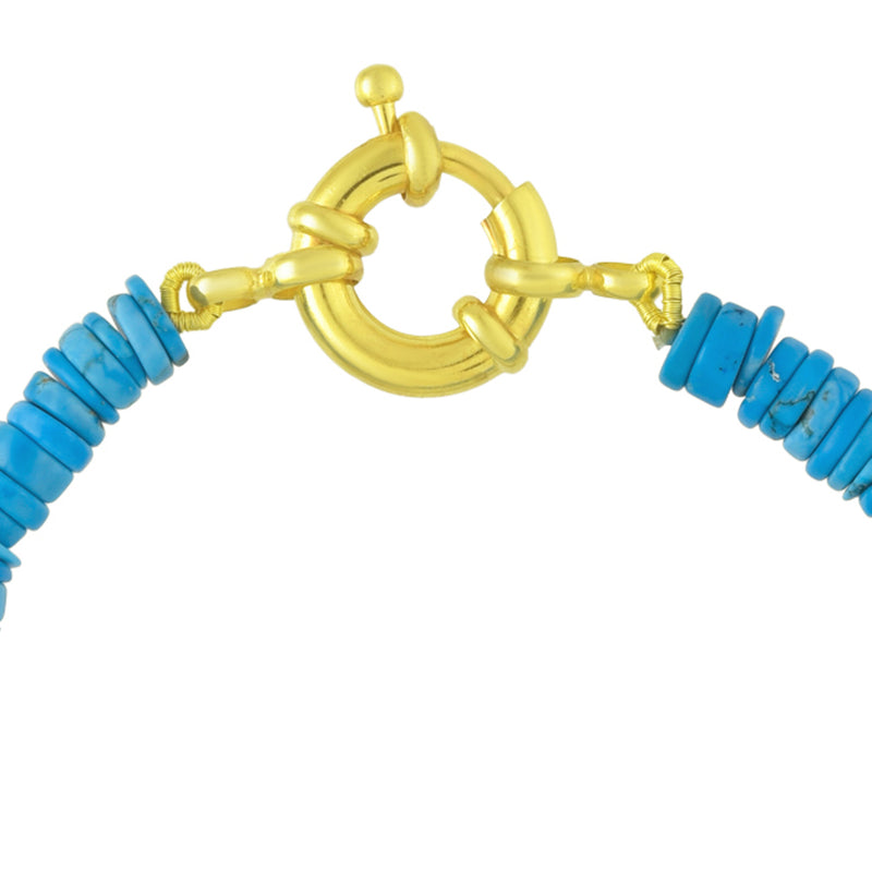 Turquoise Beaded Bracelet (Water Resistance Premium Plating)