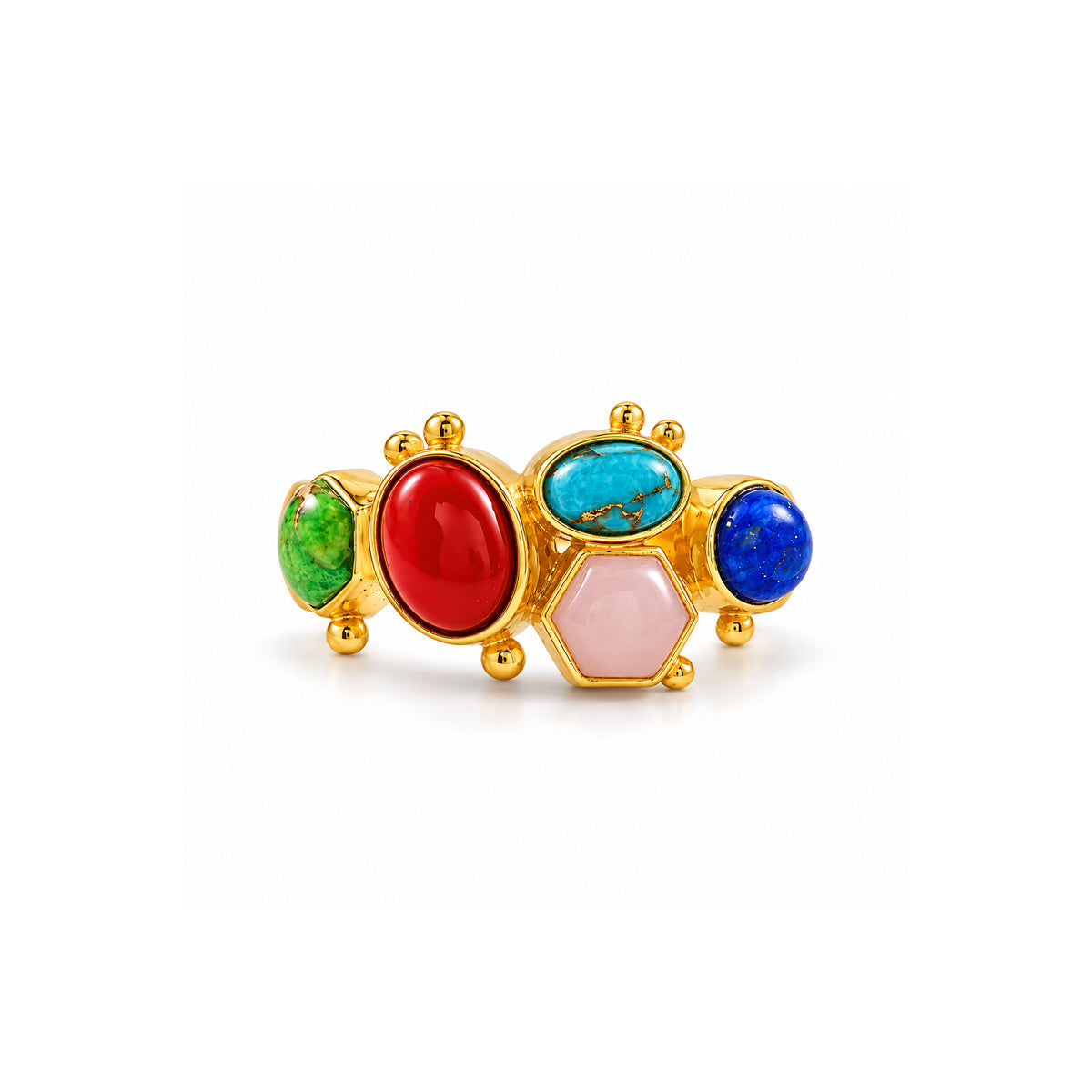 Multicolour Turquoise Coral Ring