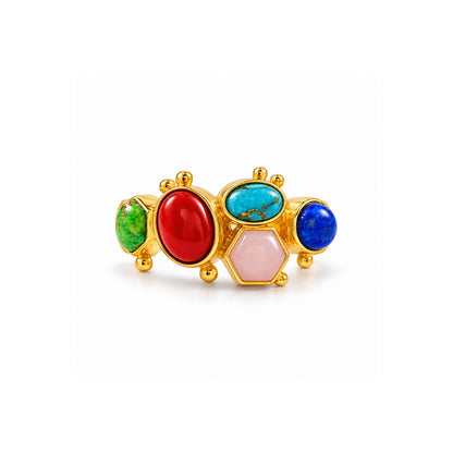 Multicolour Turquoise Coral Ring