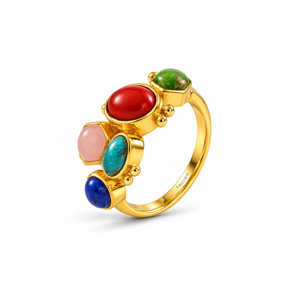 Multicolour Turquoise Coral Ring