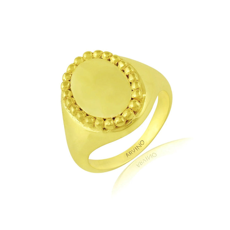 Personalised Ovate Ring (Water Resistance Premium Plating)