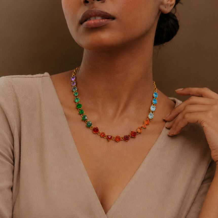 Chromatic Cascade Necklace