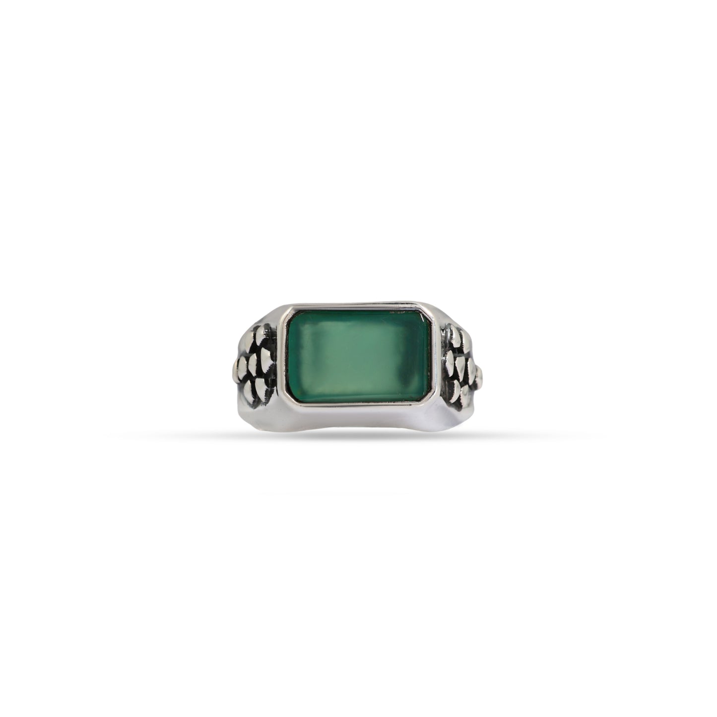 Green Edge 92.5 Sterling Silver Men’s Ring
