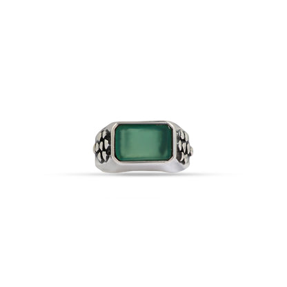 Green Edge 92.5 Sterling Silver Men’s Ring