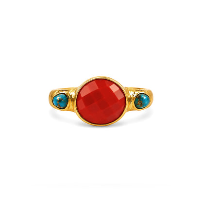 Caldera Turquiose Coral 92.5 Sterling Silver Ring