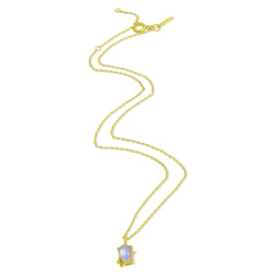 Tiny Cable Chain Charm Necklace (Brass 14K Gold Plating)