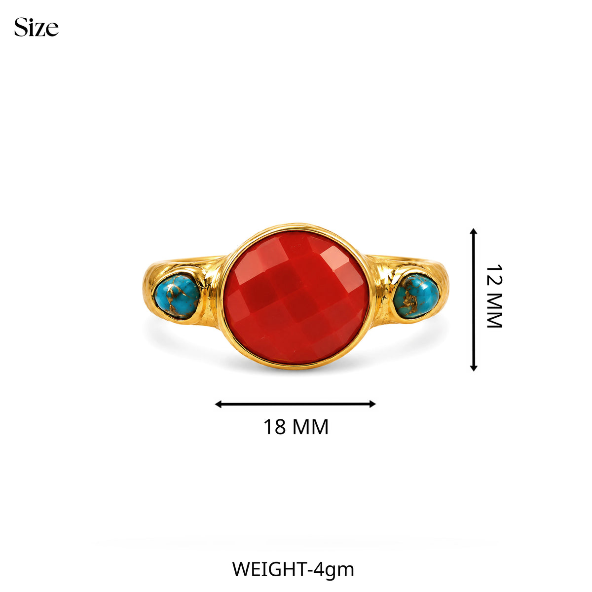 Caldera Turquiose Coral 92.5 Sterling Silver Ring