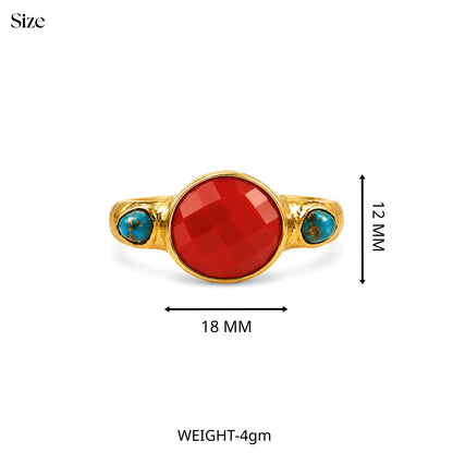 Caldera Turquiose Coral 92.5 Sterling Silver Ring