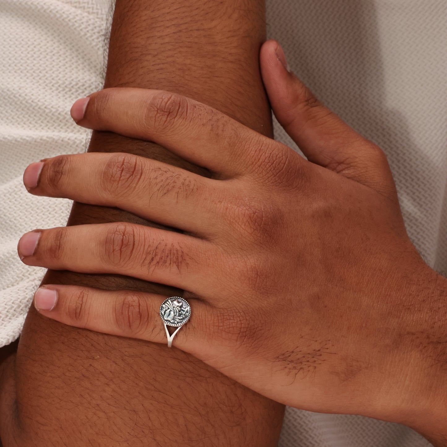 Heraldic Crest 92.5 Sterling Silver Men’s Ring