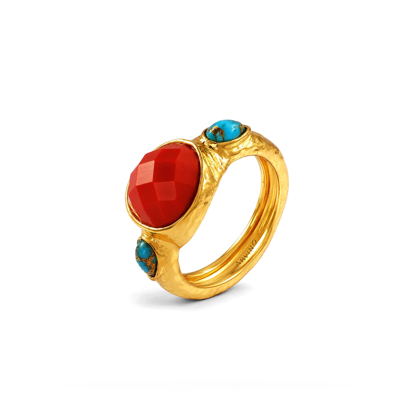 Caldera Turquiose Coral 92.5 Sterling Silver Ring