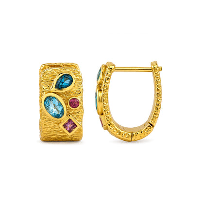 Mosaic Stone Hoops