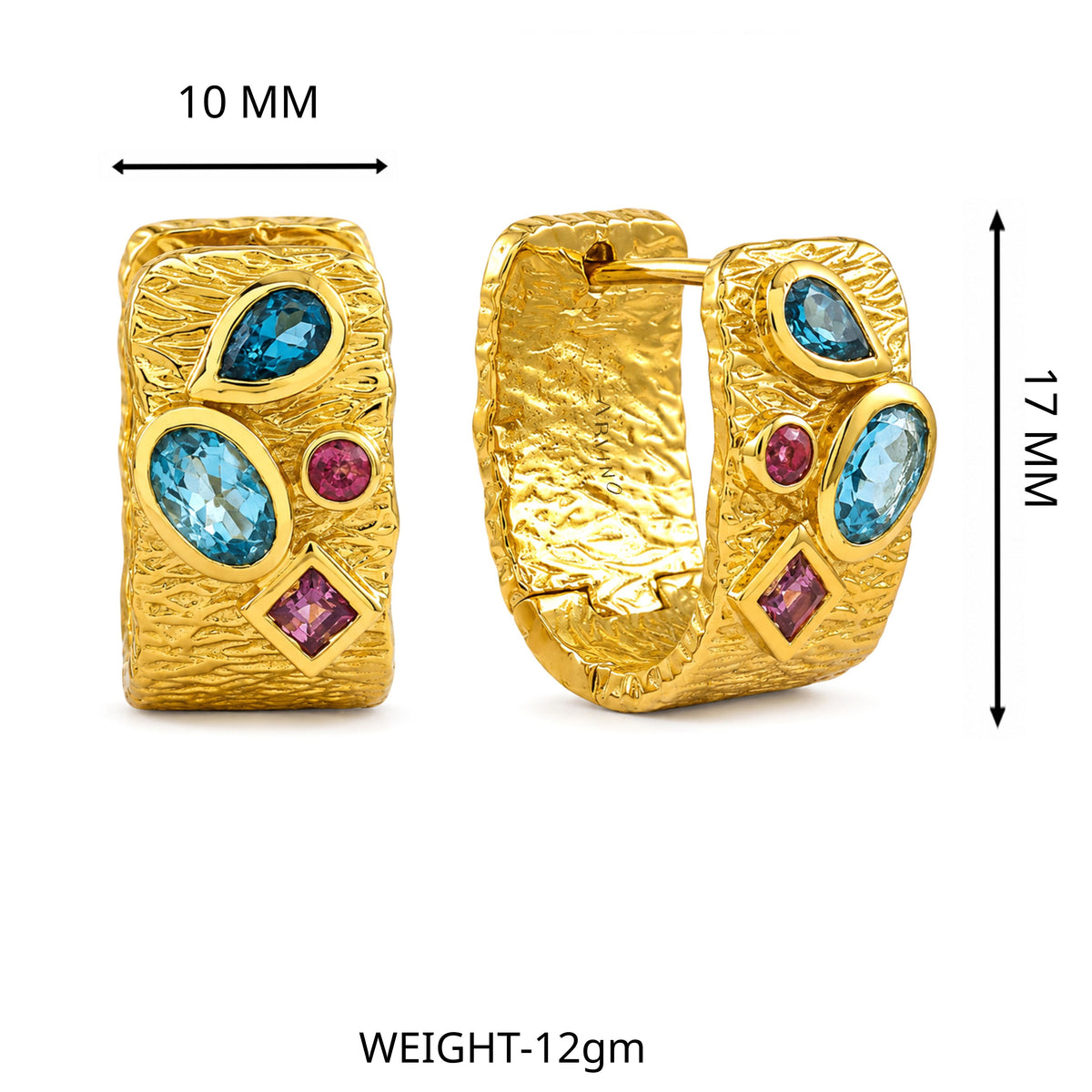 Mosaic Stone Hoops
