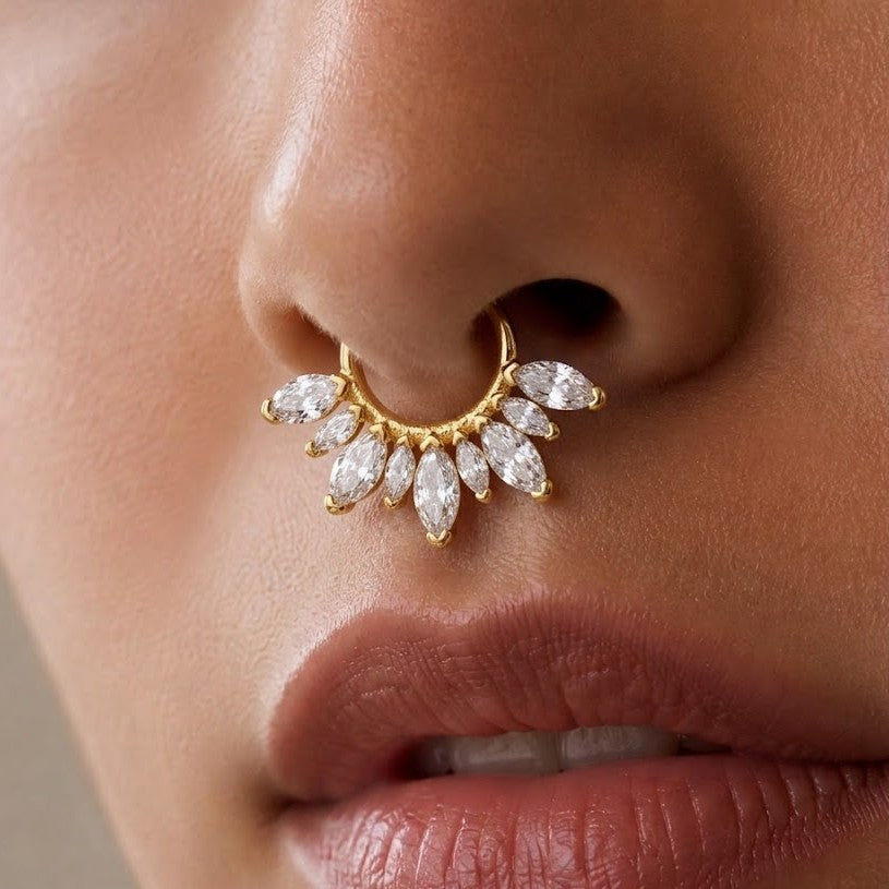 Elowen Crystal Petal Nose Ring