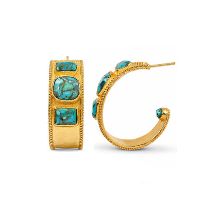 Turquoise Statement Hoop Earrings