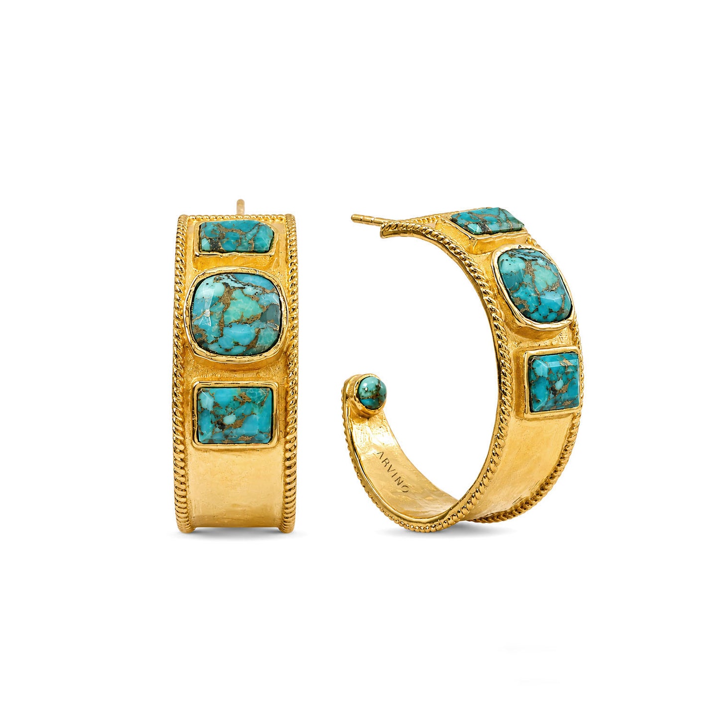 Turquoise Statement Hoop Earrings