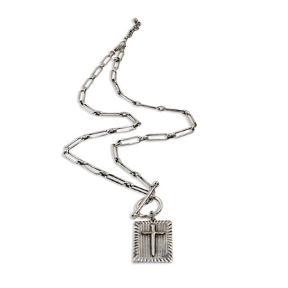 Faith Cross 92.5 Sterling Silver Men’s Necklace