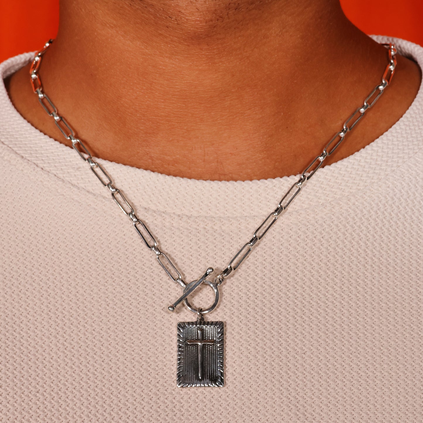 Faith Cross 92.5 Sterling Silver Men’s Necklace