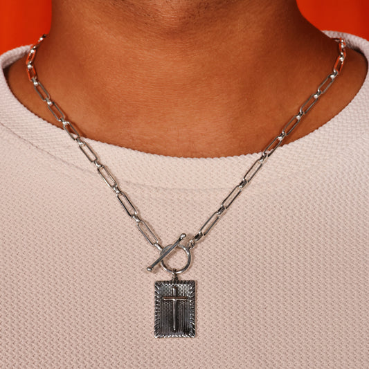 Faith Cross 92.5 Sterling Silver Men’s Necklace