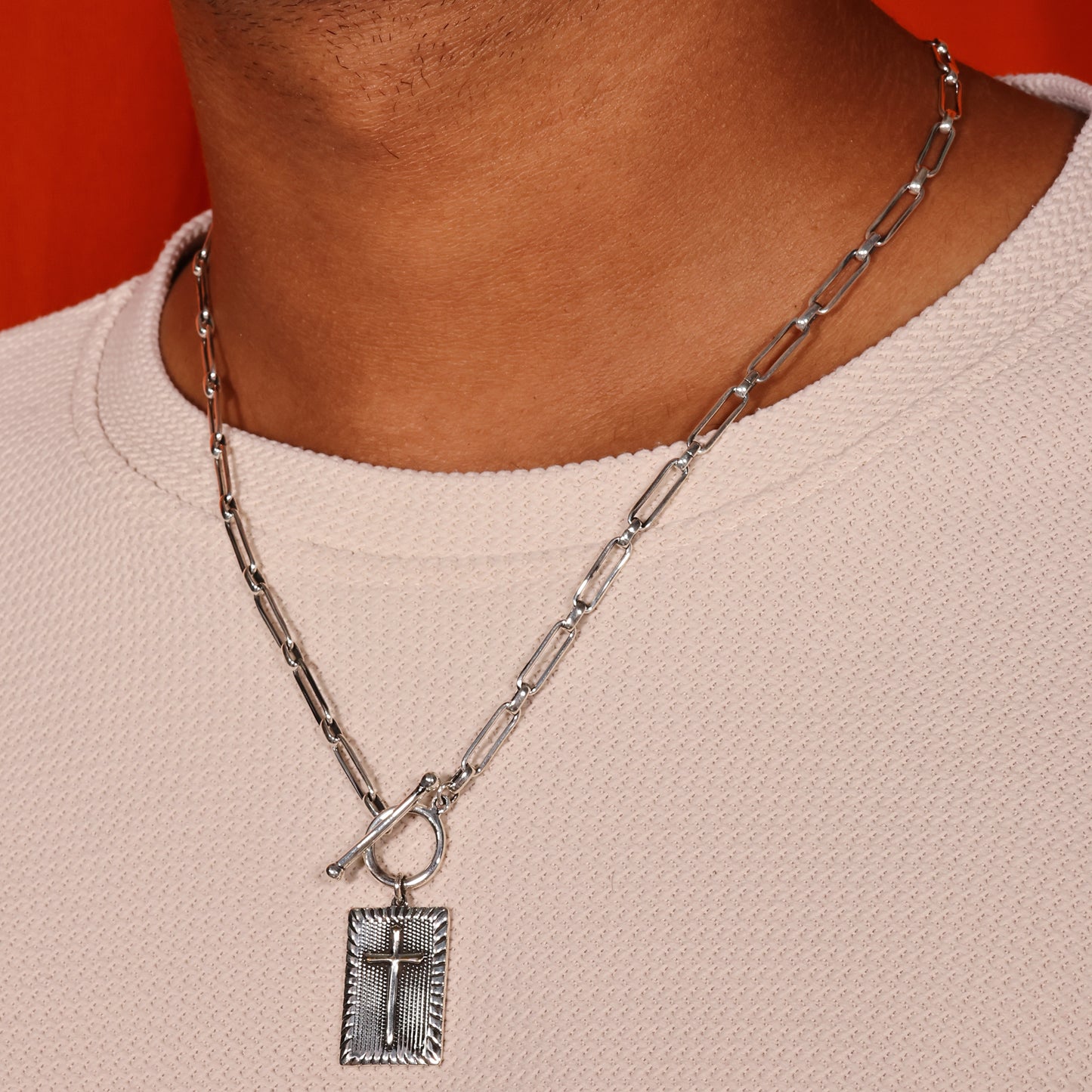 Faith Cross 92.5 Sterling Silver Men’s Necklace