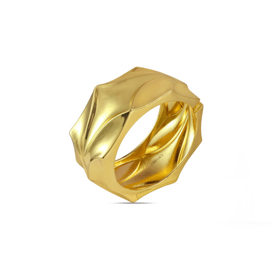 Gold Twist Openable Cuff Bangle