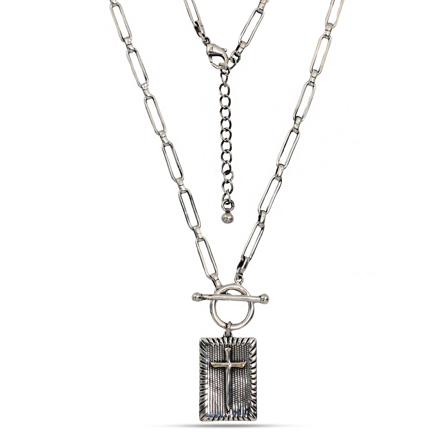 Faith Cross 92.5 Sterling Silver Men’s Necklace