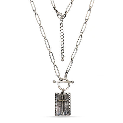 Faith Cross 92.5 Sterling Silver Men’s Necklace