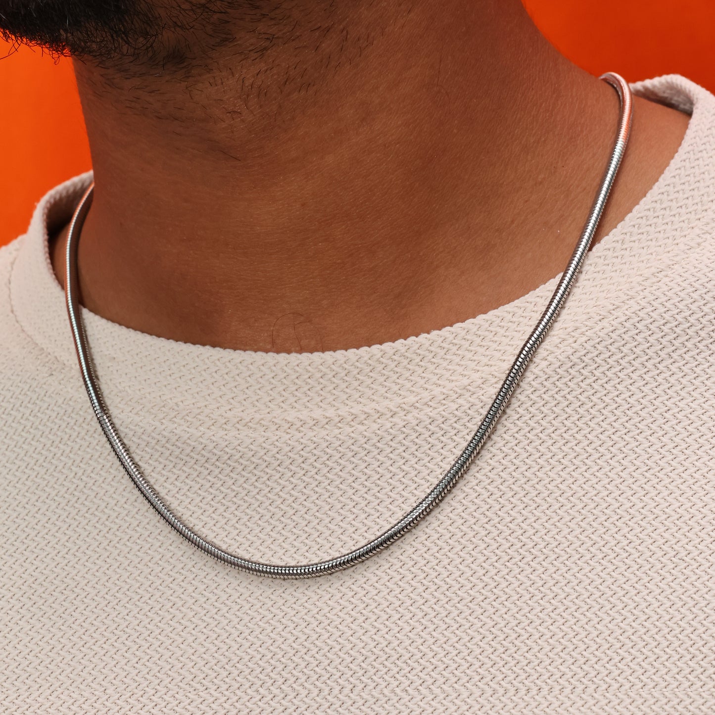 Silver Coil Men's Chain Slim