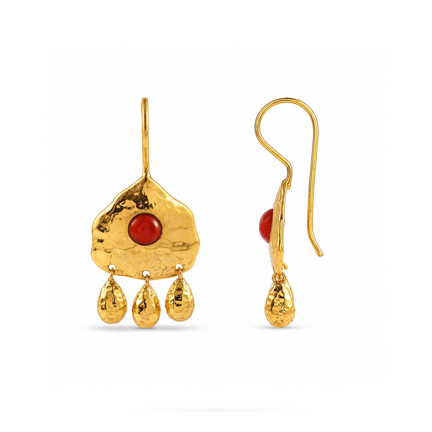 Coral Sunburst Earrings