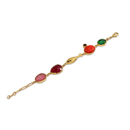Fish Motif Multi Gem Bracelet