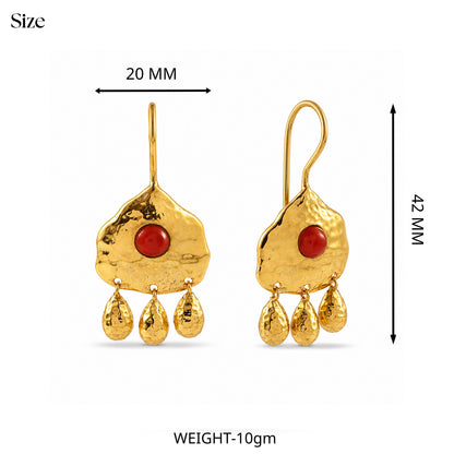 Coral Sunburst Earrings