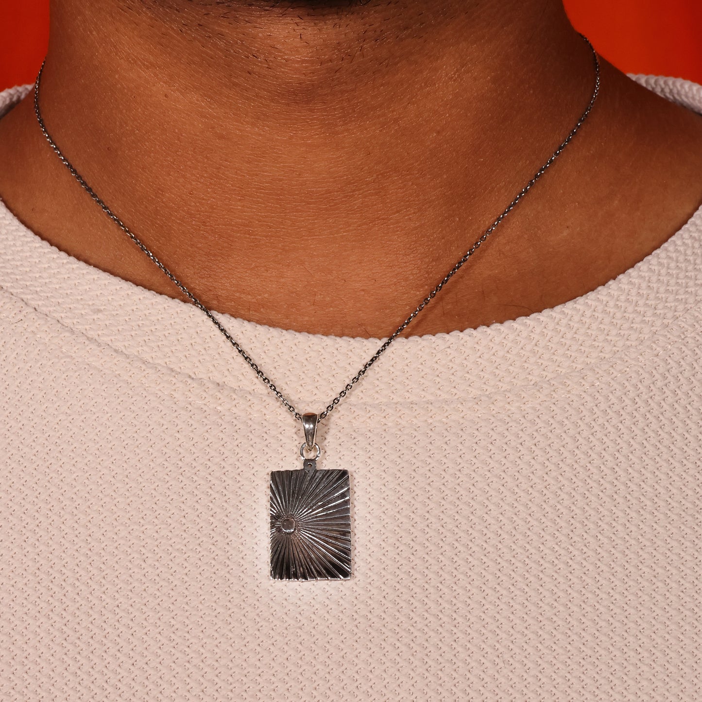 Radiance Tag 92.5 Sterling Silver Men’s Necklace