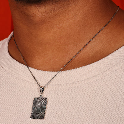 Radiance Tag 92.5 Sterling Silver Men’s Necklace