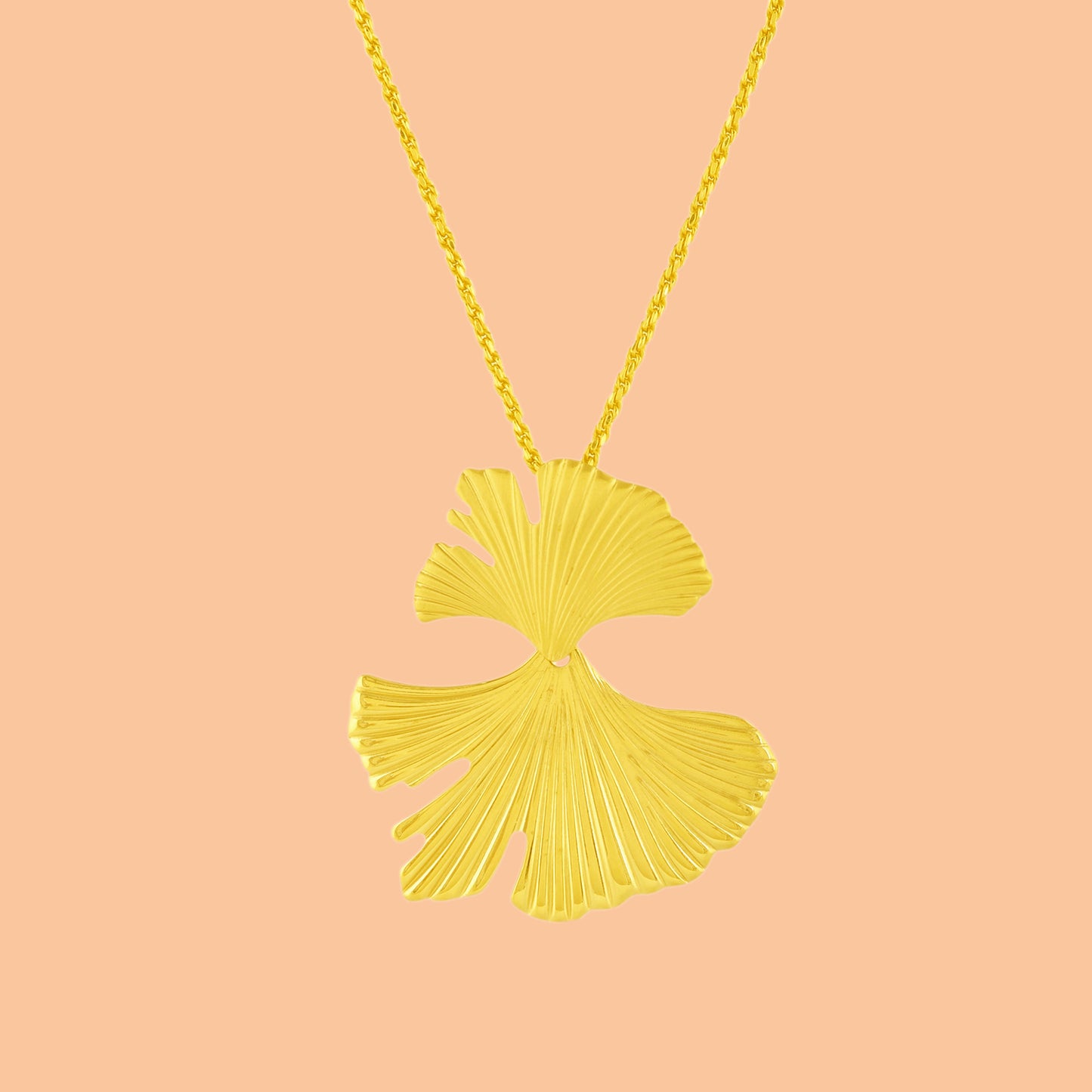 Ginkgo Duo Leaf Necklace