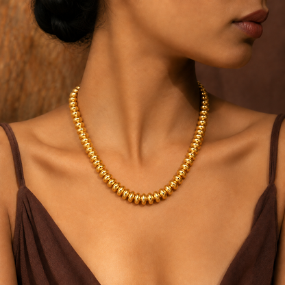 Golden Temple Bead Statement Necklace