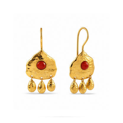 Coral Sunburst Earrings