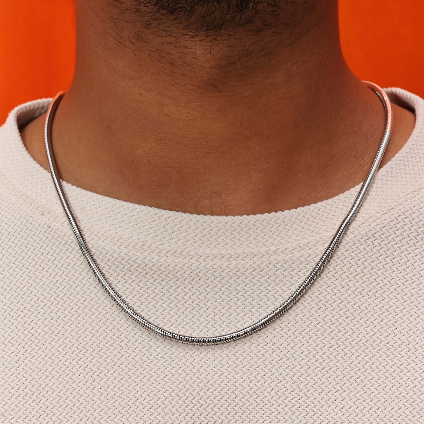 Silver Coil Men's Chain Slim
