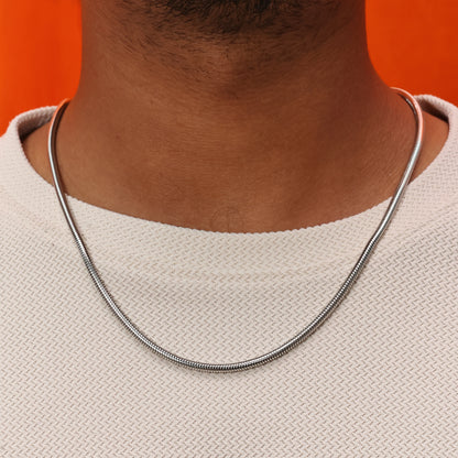 Silver Coil Men's Chain Slim